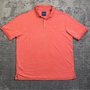Tommy Bahama Mens XL TG Polo Shirt Dark Pink Short Sleeve Beach Golf Hawaiian